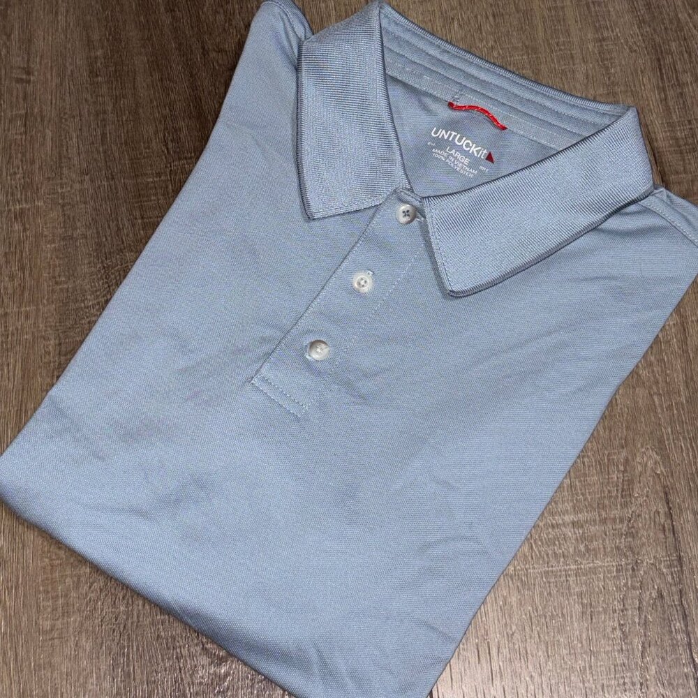 UNTUCKit Short Sleeve Polo Men's Large Blue